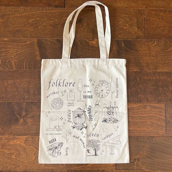 ✨2/$16 or 3/$20✨ Folklore Themed Taylor Swift Canvas Tote Bag - Picture 2 of 5